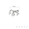 316L SURGICAL STEEL THREADLESS PUSH IN FLOATING MARQUISE CHAIN CZ TOP PART